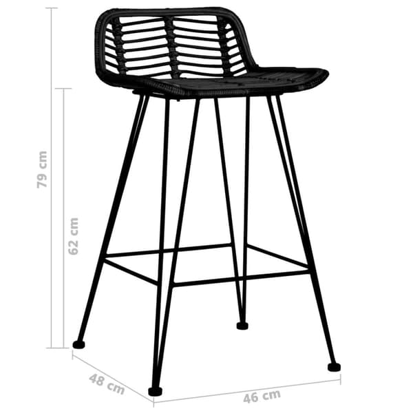 vidaXL Barstoler 2 stk svart rotting