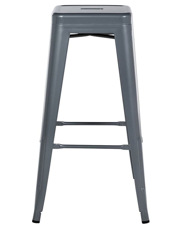 Sæt med 2 barstole Grå metal 76 cm Stabelbar Skrankehøjde Industriel Moderne Stil