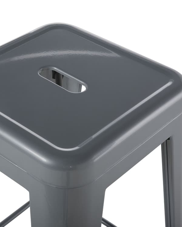 Sæt med 2 barstole Grå metal 76 cm Stabelbar Skrankehøjde Industriel Moderne Stil