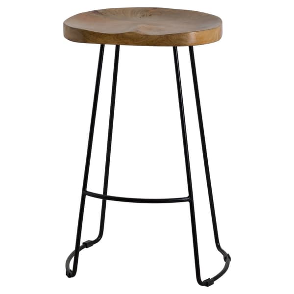 Franklin Hardwood Shaped Barstool Black One Size