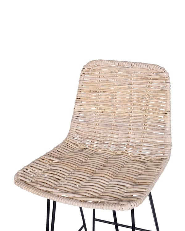 Barstol 2 st Beige Rotting Metallram Rustik Inomhus Utomhus Boho Design