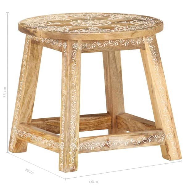 vidaXL Håndmalt krakk 38x38x35 cm heltre mango