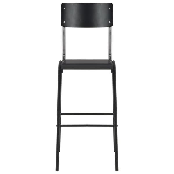 vidaXL Barstolar 4 st svart massiv plywood stål