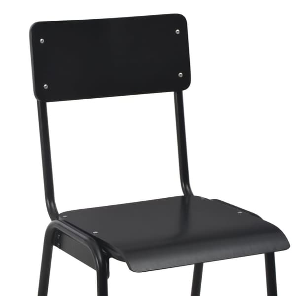 vidaXL Barstolar 4 st svart massiv plywood stål