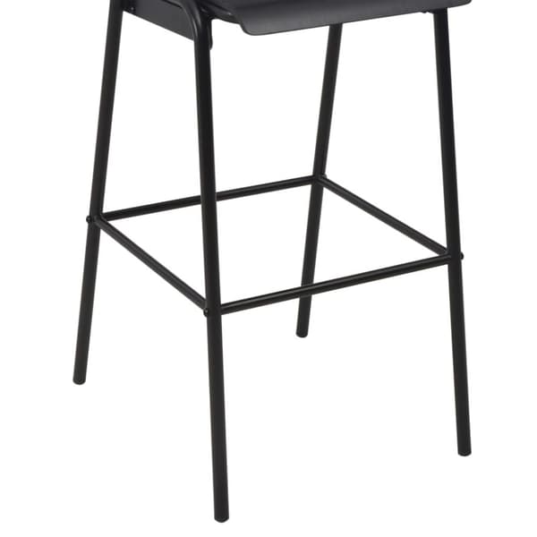 vidaXL Barstolar 4 st svart massiv plywood stål