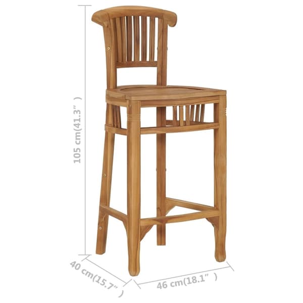 vidaXL Barstol heltre teak