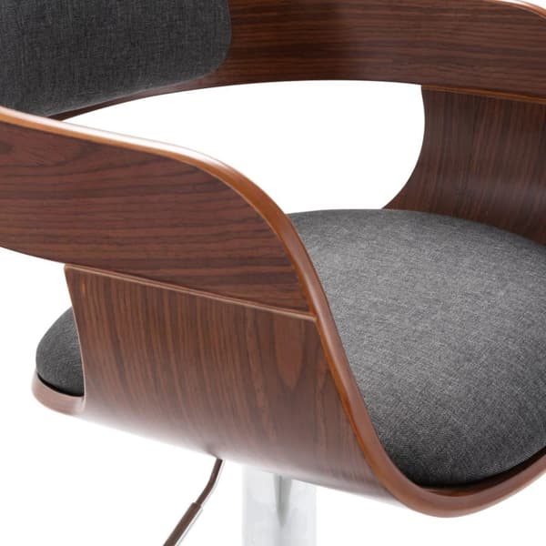 vidaXL Barstol plywood och grått tyg