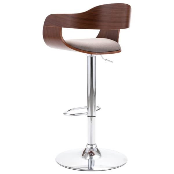 vidaXL Barstol plywood och taupe tyg