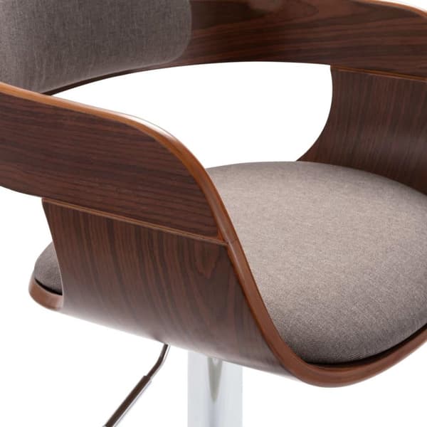 vidaXL Barstol plywood och taupe tyg