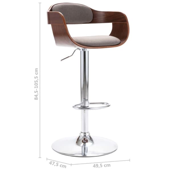 vidaXL Barstol plywood och taupe tyg