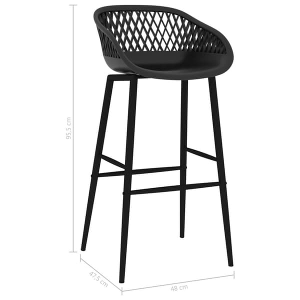 vidaXL barstole 2 stk. sort