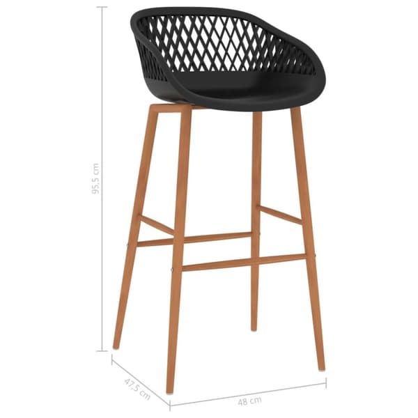 vidaXL barstole 4 stk. sort