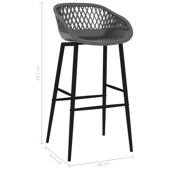 vidaXL barstole 2 stk. grå