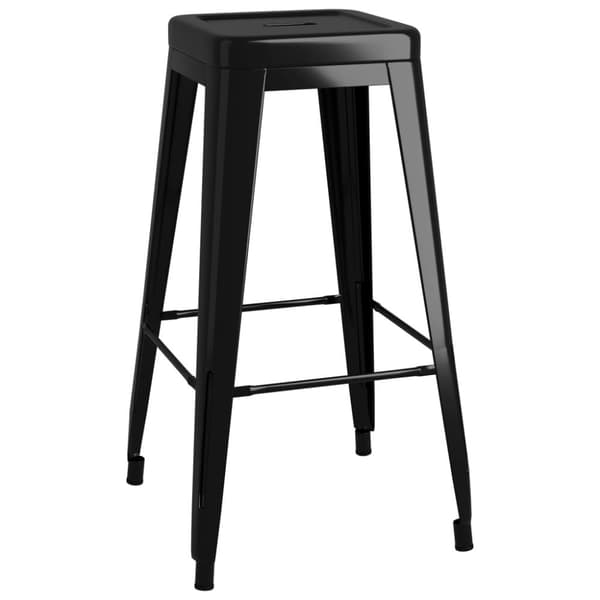 vidaXL Barstolar 2 st stapelbara metall svart