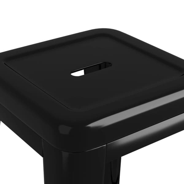 vidaXL Barstolar 2 st stapelbara metall svart