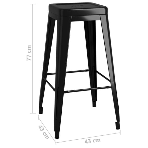 vidaXL Barstolar 2 st stapelbara metall svart