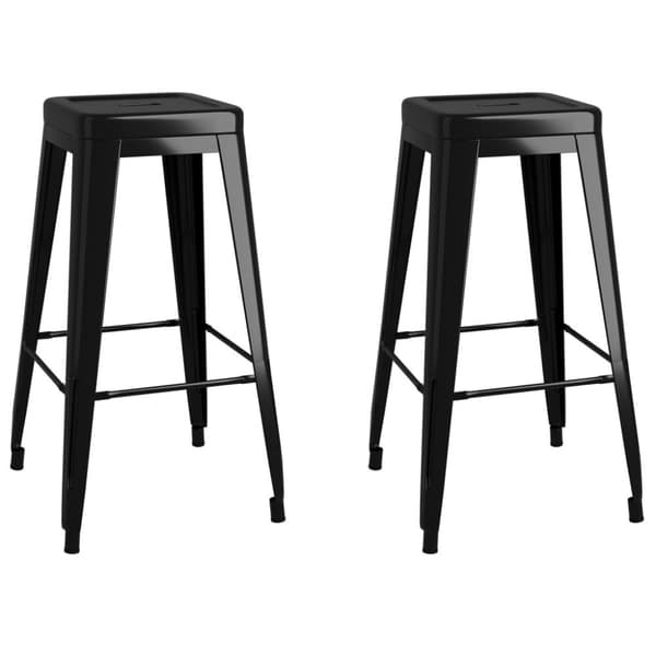 vidaXL Barstolar 2 st stapelbara metall svart