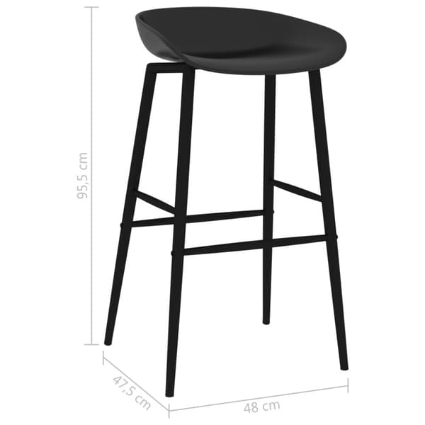 vidaXL Barstoler 4 stk svart
