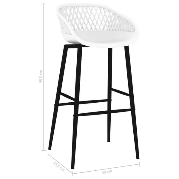 vidaXL Barstoler 2 stk hvit