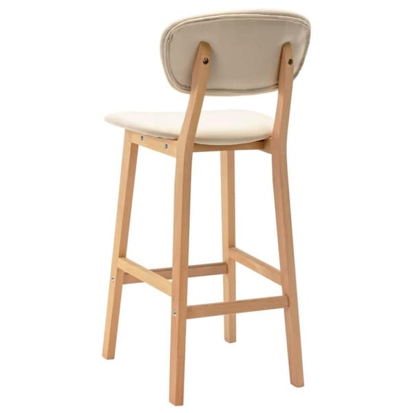 vidaXL barstole 2 stk. stof cremefarvet