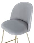Miniatyrbild 7 av 9: Set av 2 Barstolar Grå Sammetsklädsel Guld Stålram Höjd Sits Matsal Möbler Glam Design