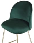 Miniatyrbillede 7 af 9: Barstole Grøn Velour Stof med Guld Stålstel Sæt af 2 114 x 54 x 52 cm Moderne Blød Retro Design Køkken Spisestuemøbel Indretning Skandinavisk