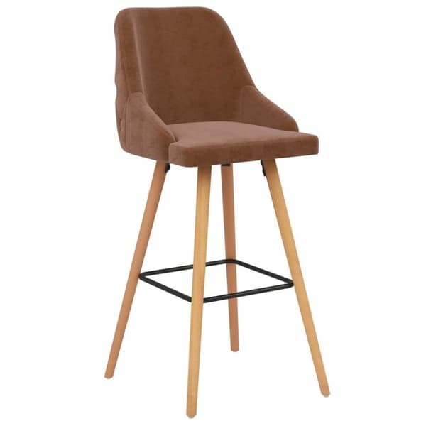 vidaXL Barstolar 2 st brun sammet