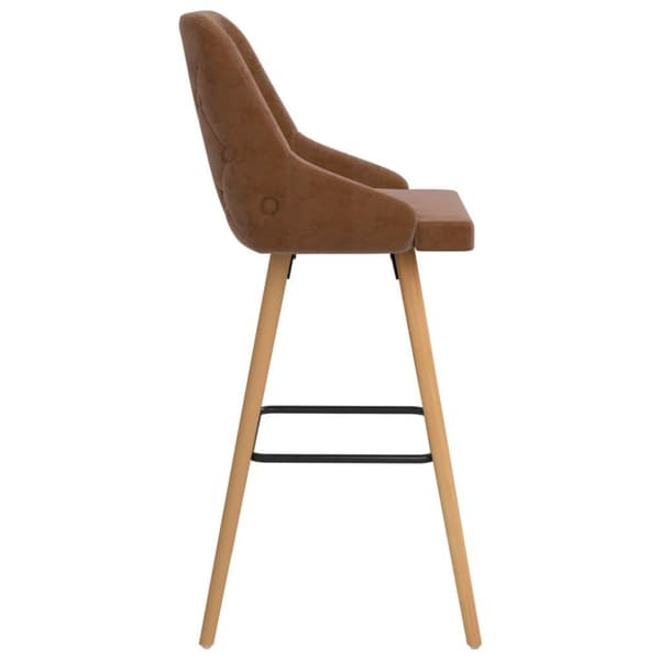 vidaXL Barstolar 2 st brun sammet