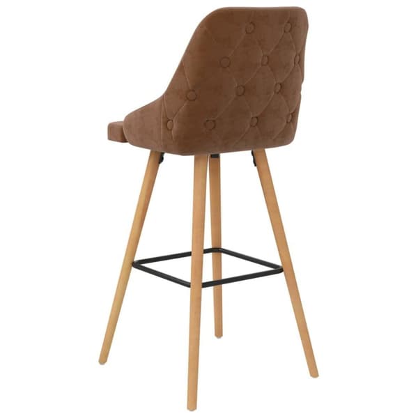 vidaXL Barstolar 2 st brun sammet