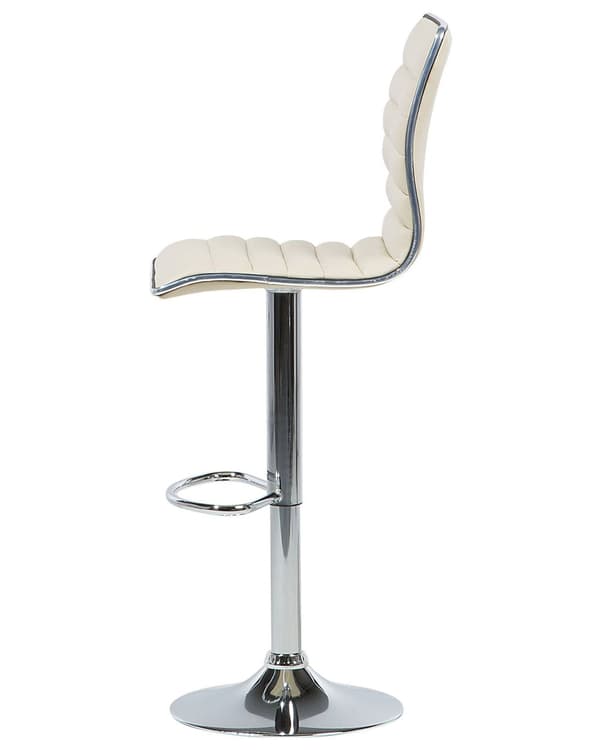Baarijakkara vaalea beige 40 x 90-116 x 39 cm keinonahka metalli 2 kpl säädettävä pyörivä