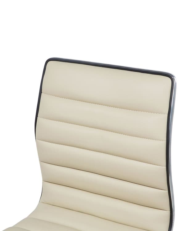 Baarijakkara vaalea beige 40 x 90-116 x 39 cm keinonahka metalli 2 kpl säädettävä pyörivä