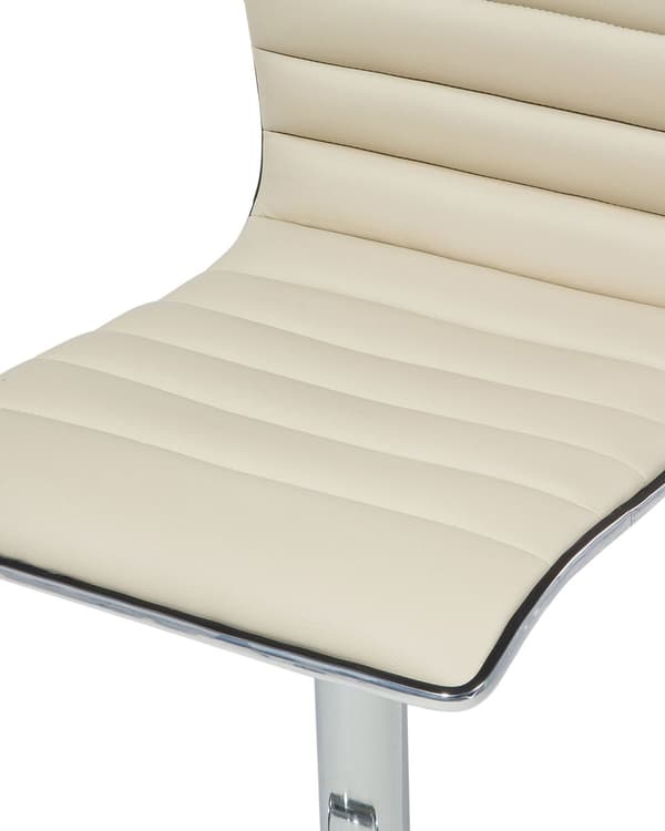 Baarijakkara vaalea beige 40 x 90-116 x 39 cm keinonahka metalli 2 kpl säädettävä pyörivä