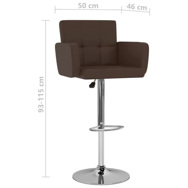 vidaXL Barstolar 2 st brun konstläder