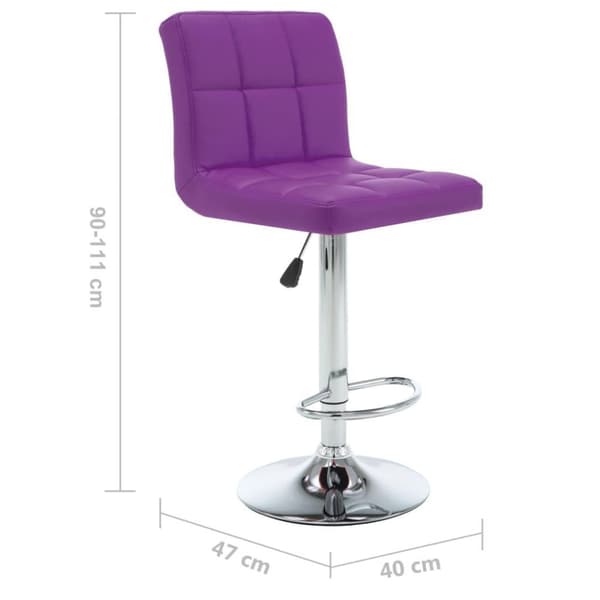 vidaXL Barstolar 2 st lila konstläder