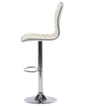 Miniatyrbild 6 av 11: Set med 2 Barstolar Beige Konstläder Silver Justerbar Höjd Snurrstol