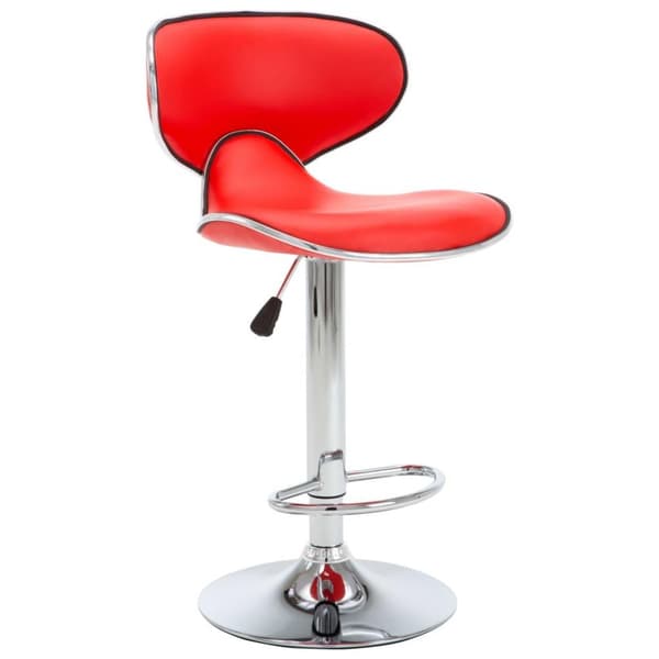 vidaXL 323645 Bar Stools 2 pcs Red Faux Leather