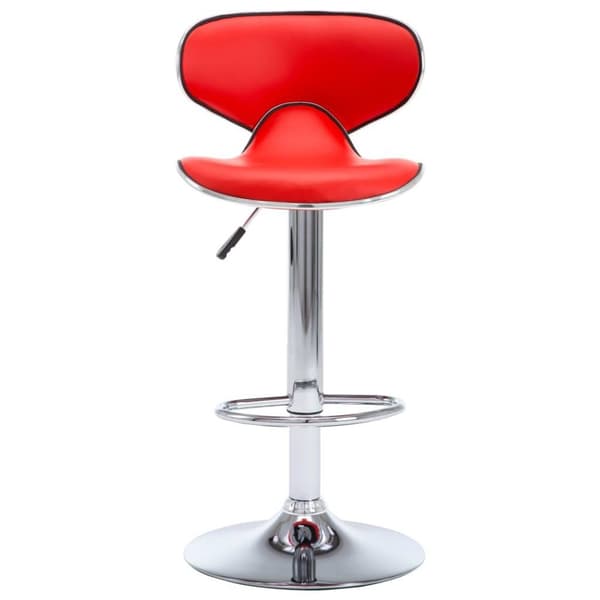 vidaXL 323645 Bar Stools 2 pcs Red Faux Leather