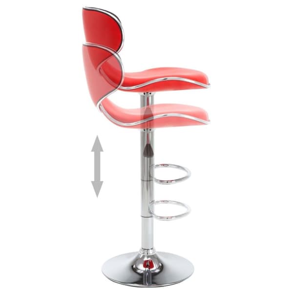 vidaXL 323645 Bar Stools 2 pcs Red Faux Leather