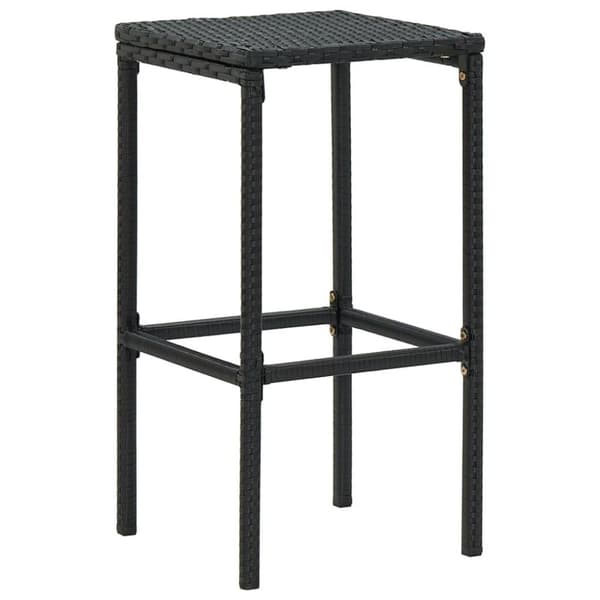 vidaXL barstole med hynder 6 stk. polyrattan sort