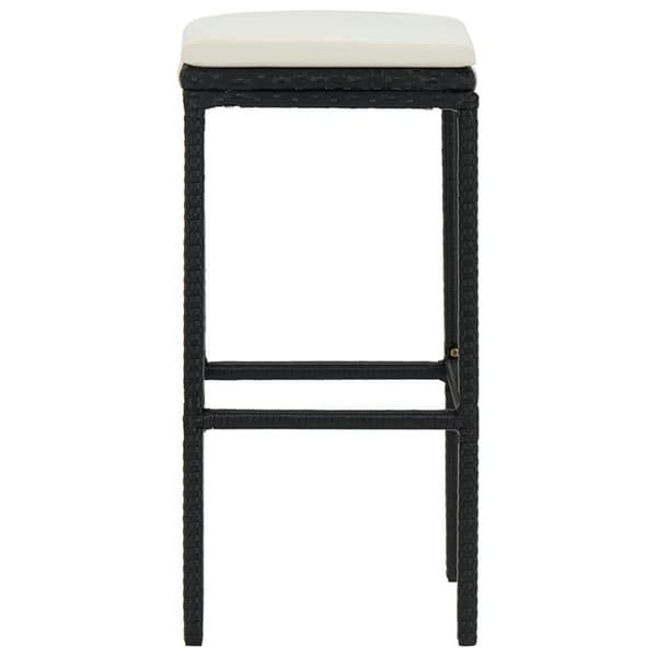 vidaXL barstole med hynder 6 stk. polyrattan sort