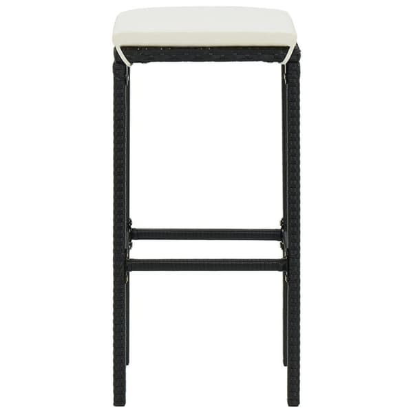 vidaXL barstole med hynder 6 stk. polyrattan sort