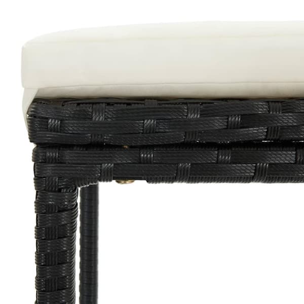 vidaXL barstole med hynder 6 stk. polyrattan sort