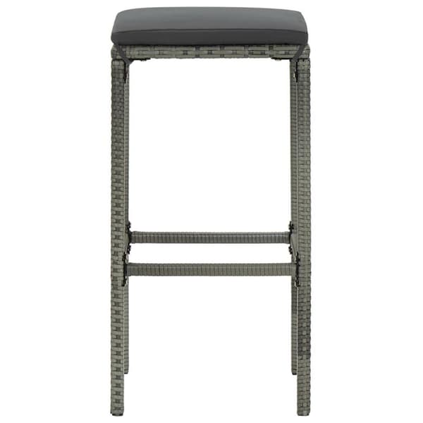 vidaXL barstole med hynder 6 stk. polyrattan grå