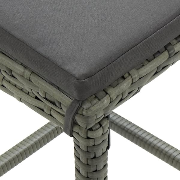 vidaXL barstole med hynder 6 stk. polyrattan grå