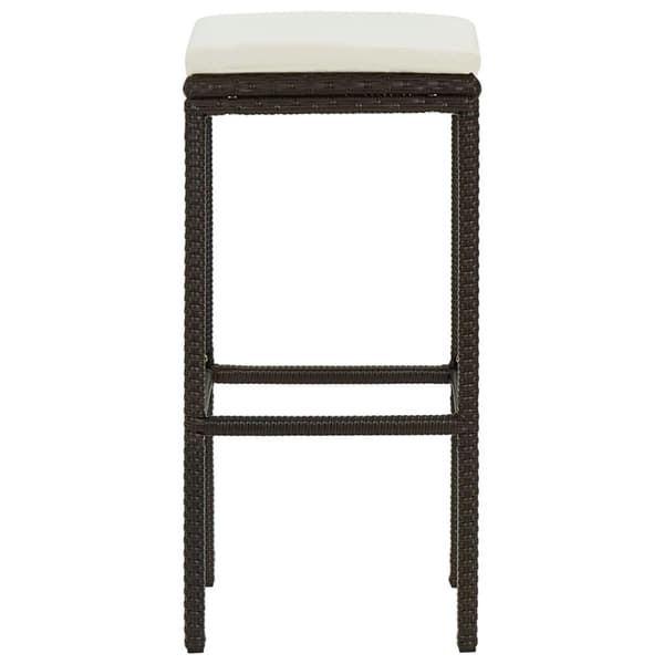vidaXL barstole med hynder 3 stk. polyrattan brun