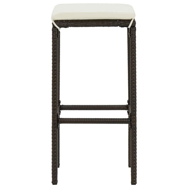 vidaXL barstole med hynder 3 stk. polyrattan brun