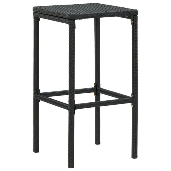 vidaXL barstole med hynder 3 stk. polyrattan sort