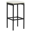 Miniatyrbillede 2 af 8: vidaXL barstole med hynder 3 stk. polyrattan sort