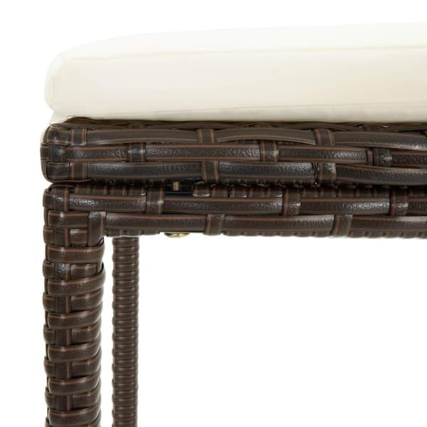 vidaXL barstole med hynder 2 stk. polyrattan brun