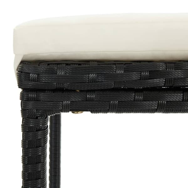 vidaXL barstole med hynder 2 stk. polyrattan sort